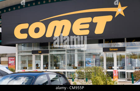 Ipswich, Suffolk. 1. November 2012 speichert Comet Store in Anglia Retail Park, Ipswich, England einer der rund 250 beschäftigt 6.500 Stockfoto