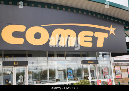 Ipswich, Suffolk. 1. November 2012 speichert Comet Store in Anglia Retail Park, Ipswich, England einer der rund 250 beschäftigt 6.500 Stockfoto