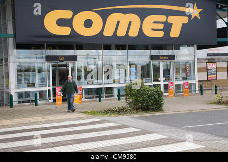 Ipswich, Suffolk. 1. November 2012 speichert Comet Store in Anglia Retail Park, Ipswich, England einer der rund 250 beschäftigt 6.500 Stockfoto