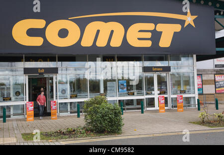 Ipswich, Suffolk. 1. November 2012 speichert Comet Store in Anglia Retail Park, Ipswich, England einer der rund 250 beschäftigt 6.500 Stockfoto