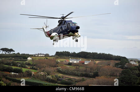 Penzance, Großbritannien. 31. Oktober 2012. Am Ende eines EraÉThe letzten regelmäßigen Hubschrauber Passagier-Service in Großbritannien endete gestern 31. Oktober 2012 lief der britische internationale Hubschrauber-Flüge von Penzance in Cornwall, die Insel von Str. Marys in die Isles of Scilly.  Bild: DORSET MEDIENDIENST Stockfoto