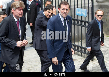 EU-Gipfel, Académie Royal de Belgique, Brüssel. 28.06.2012 zeigt Bild Mariano Rajoy, Premierminister von Spanien, Anreise EVP Partei Tagung in Brüssel, an der Académie Royal de Belgique. Stockfoto