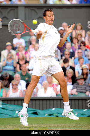 LUKAS ROSOL Tschechien der ALL ENGLAND TENNIS CLUB WIMBLEDON LONDON ENGLAND 28. Juni 2012 Stockfoto