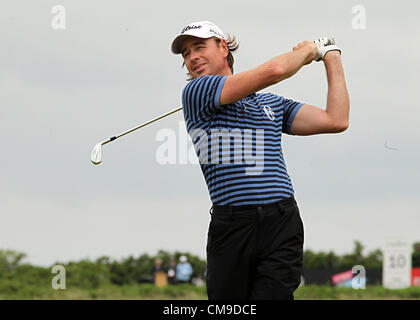 28.06.2012 Australien Brett Rumford in der ersten Runde von den Irish Open im Royal Portrush Golf Club in County Antrim, Nordirland. Stockfoto