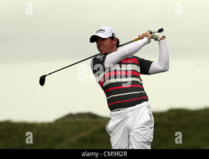 30.06.2012. County Antrim, Nordirland Nordirland Rory McIlroy während der dritten Runde der Irish Open Golfturnier auf der European Tour, gehostet bei Royal Portrush Golf Club, Portrush, County Antrim, Nordirland Stockfoto