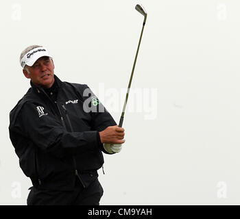 01.07.2012. County Antrim, Nordirland.  Northern Ireland Darren Clarke im vierten und letzten Runde der Irish Open Golfturnier auf der European Tour, gehostet bei Royal Portrush Golf Club, Portrush, County Antrim, Nordirland Stockfoto