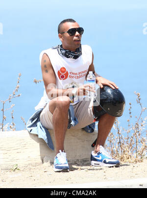 ASHLEY COLE SHAUN WRIGHT-PHILLIPS & FREUNDE SCHWEIN LOS ANGELES FÜR EINEN GUTEN ZWECK UNTERSTÜTZT VON EAGLERIDER MOTORCYCLE RENTAL & TOUREN. BENI Stockfoto