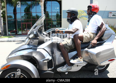 SOLOMON KALOU SHAUN WRIGHT-PHILLIPS & FREUNDE SCHWEIN LOS ANGELES FÜR EINEN GUTEN ZWECK UNTERSTÜTZT VON EAGLERIDER MOTORCYCLE RENTAL & TOUREN. WERDEN Stockfoto