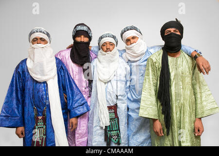 15. Juni 2012 - Band Tinariwen (Mali), Brooklyn, New York, 15. Juni 2012. Â © Beowulf Sheehan/ZUMA Press zu fotografieren. (Kredit-Bild: © Beowulf Sheehan/ZUMAPRESS.com) Stockfoto
