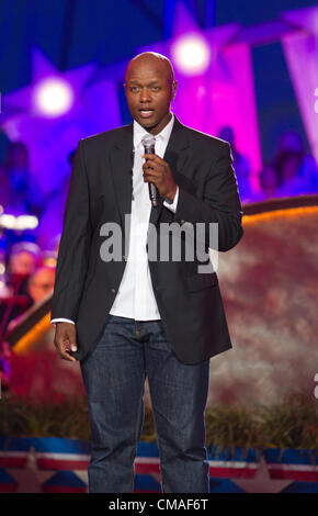 Javier Colon führt während the A Capitol Fourth 2012 Independence Day Konzert Proben an der National Mall in Washington, DC auf Dienstag, 3. Juli 2012. Stockfoto