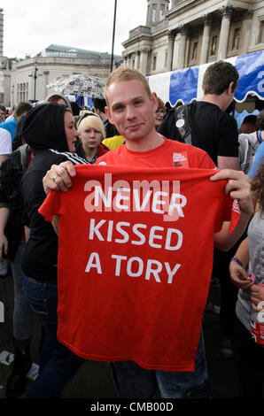 London, UK. 7. Juli 2012. Die Teilnehmer der Welt Gay Pride-Prozession. Stockfoto