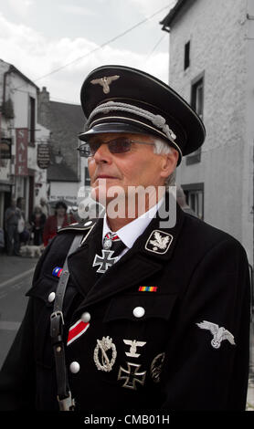 Steven Carns ein WW1 re-Enactor am Ingleton 1940 Kriegszeit Wochenende im Dorf Ingleton 1940 s Kriegszeiten Wochenende am Samstag, den 7. Juli 2012 in der North Yorkshire Dales und National Park, Großbritannien Stockfoto