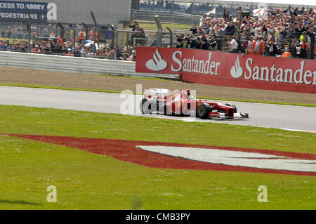 SILVERSTONE, Großbritannien, 8. Juli 2012. Fernando Alonso in der britischen Formel 1 Grand Prix fahren. Stockfoto