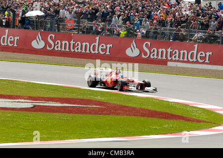 SILVERSTONE, Großbritannien, 8. Juli 2012. Fernando Alonso fährt in der britischen Formel-1-Grand-Prix Stockfoto