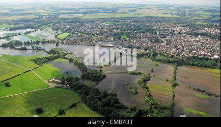 Hochwasser Luftbilder der Dorchester Umgebung Dorset. Großbritannien.  BILD VON: DORSET MEDIENDIENST Stockfoto