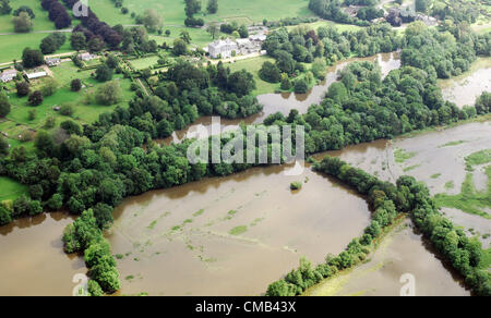 Hochwasser Luftbilder der Dorchester Umgebung Dorset. Großbritannien.  BILD VON: DORSET MEDIENDIENST Stockfoto