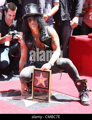 SLASH SLASH geehrt mit Stern auf dem HOLLYWOOD WALK OF FAME HOLLYWOOD LOS ANGELES Kalifornien USA 10. Juli 2012 Stockfoto