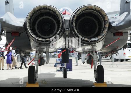 11. Juni 2012. Farnborough International Airshow.  Im Bild - e Xhust-Kanälen für die F16 Stockfoto