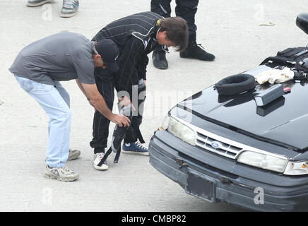 RICHARD HAMMOND RICHARD HAMMOND CRASH-KURS. Dreharbeiten der BBC TV SHOW LOS ANGELES Kalifornien USA 12. Juli 2012 Stockfoto