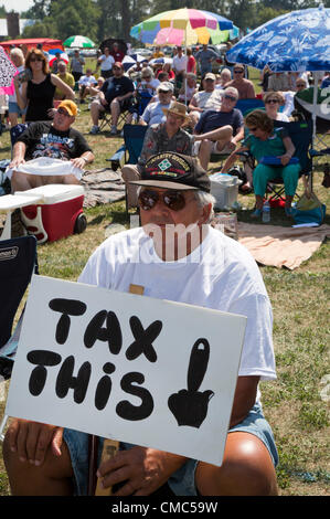 Belleville, Michigan - 14. Juli 2012 - ein 'Patrioten im Park' Rallye, organisiert von der Tea Party und die Amerikaner für den Wohlstand. Stockfoto