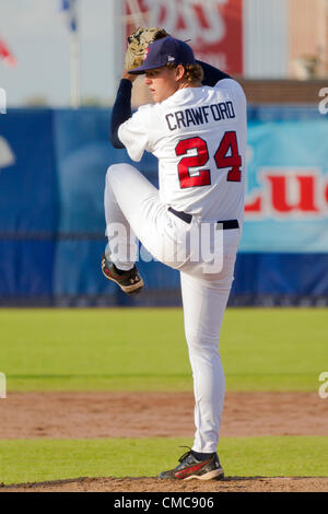 HAARLEM, NIEDERLANDE, 15.07.2012. Krug Jonathan Crawford von Team USA bei den Haarlem Baseball Woche 2012. Stockfoto