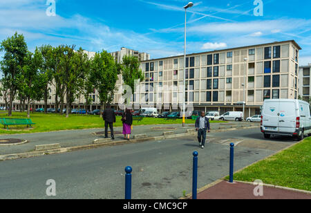 Drancy, Frankreich, öffentliches Wohnungsbauprojekt in Vororten, Camp Drancy, Holding Place, wo im Zweiten Weltkrieg, Nazi Deportationen von Juden und anderen Ausländern, 1941, in deutsche Todeslager, Wohnungsprojekte, einkommensschwache Nachbarschaft, seine saint denis Stockfoto