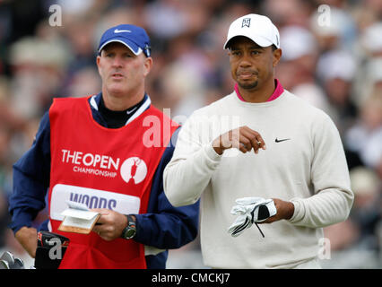 TIGER WOODS & CADDY USA Joe LaCava USA LYTHAM & ST. ANNES LANCASHIRE ENGLAND 19. Juli 2012 Stockfoto