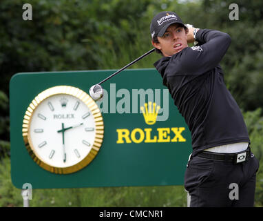 19.07.12 Lytham &amp; St. Annes, England. Northern Ireland Rory McIlroy in Aktion in der ersten Runde der Open Golf Championship aus der Royal Lytham &amp; St. Annes Golfplatz in Lancashire Stockfoto