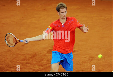 20.07.2012 Hamburg, Deutschland. Deutschlands Florian Mayer spielt gegen Deutschlands Haas bei der ATPWorld Tour 500 Turnier am Rothenbaum in Hamburg, Deutschland, 20. Juli 2012. Stockfoto