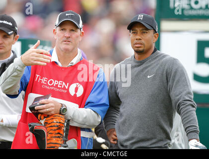 TIGER WOODS & CADDY USA Joe LaCava USA LYTHAM & ST. ANNES LANCASHIRE ENGLAND 20. Juli 2012 Stockfoto