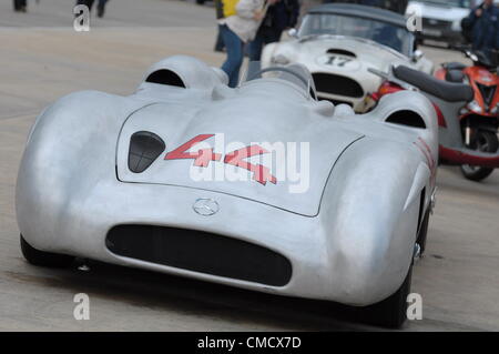 20. Juli 2012, Silverstone im Vereinigten Königreich ein 1955 Mercedes-Benz 300 SLR Mille Miglia im Fahrerlager bei Silverstone Classic 2012 Stockfoto