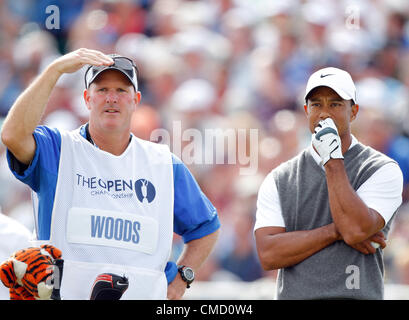 TIGER WOODS & CADDY USA Joe LaCava USA LYTHAM & ST. ANNES LANCASHIRE ENGLAND 21. Juli 2012 Stockfoto