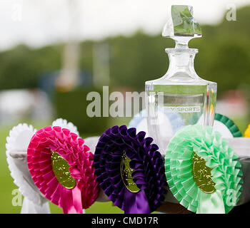 21.07.2012. der All England springen Platz Hickstead, England.  Die Sky Sport Speed Derby Kristallkaraffe an den Gewinner auf der Longines Royal International Horse Show präsentiert werden. Stockfoto