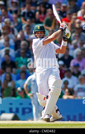 22.07.2012 London, England. Südafrikas Jacques Kallis während der Investec Cricket Test Länderspiel zwischen England und Südafrika, spielte auf dem Kia Oval Cricket Ground: obligatorische Kredit: Mitchell Gunn Stockfoto