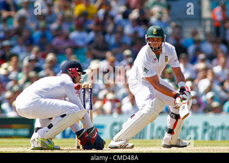 22.07.2012 London, England. Südafrikas Jacques Kallis während der Investec Cricket Test Länderspiel zwischen England und Südafrika, spielte auf dem Kia Oval Cricket Ground: obligatorische Kredit: Mitchell Gunn Stockfoto