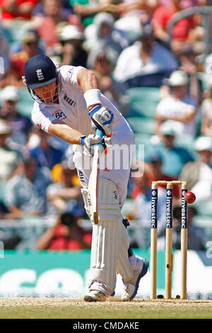 23.07.2012-London, England. Englands Ian Bell während der Investec Cricket Test Länderspiel zwischen England und Südafrika, spielte auf dem Kia Oval Cricket Ground. Stockfoto