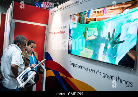 Der Global Fund-Stand auf der 2012 Internationale AIDS-Konferenz in Washington, D.C. am Montag. Stockfoto