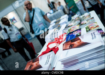 Der Global Fund-Stand auf der 2012 Internationale AIDS-Konferenz in Washington, D.C. am Montag. Stockfoto