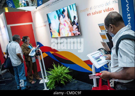 Der Global Fund-Stand auf der 2012 Internationale AIDS-Konferenz in Washington, D.C. am Montag. Stockfoto