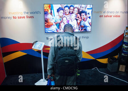 Der Global Fund-Stand auf der 2012 Internationale AIDS-Konferenz in Washington, D.C. am Montag. Stockfoto