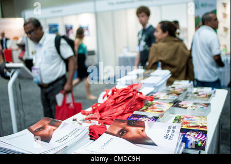 Der Global Fund-Stand auf der 2012 Internationale AIDS-Konferenz in Washington, D.C. am Montag. Stockfoto