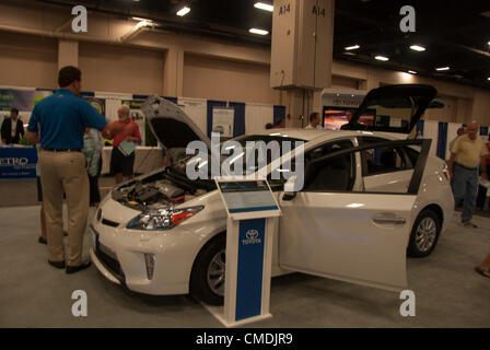 24. Juli 2012 San Antonio, Texas, USA - Toyota Prius, ein Elektroauto auf elektrische Auto Expo 2012 Plug-in. Stockfoto