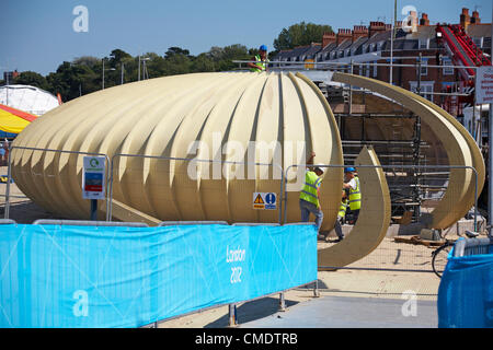 Weymouth, Großbritannien Mittwoch, 25. Juli 2012. Letzte Vorbereitungen für die Olympischen Spiele in Weymouth, Großbritannien Stockfoto