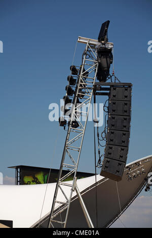 Weymouth, Großbritannien Mittwoch, 25. Juli 2012. Letzte Vorbereitungen für die Olympischen Spiele in Weymouth, Großbritannien Stockfoto