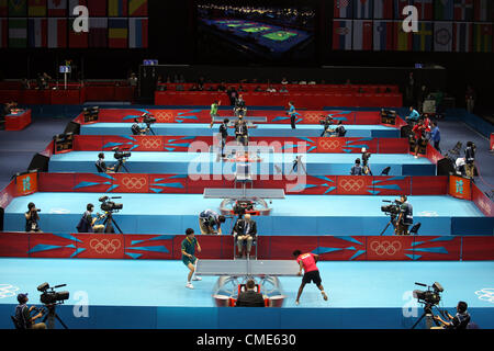 EX-CELL-Tischtennis-ARENA LONDON 2012 EX Zelle LONDON ENGLAND 28 Juli 2012 Stockfoto