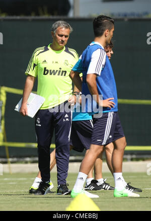 JOSE MOURINHO & CRISTIANO RONA REAL MADRID Trainer und PLA LOS ANGELES Kalifornien 29. Juli 2012 Stockfoto