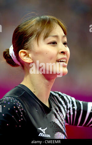 Rie Tanaka (JPN), 29. Juli 2012 - Kunstturnen: Frauen Qualifikation in North Greenwich Arena während der London 2012 Olympischen Spiele in London, Vereinigtes Königreich.   (Foto von Enrico Calderoni/AFLO SPORT) Stockfoto