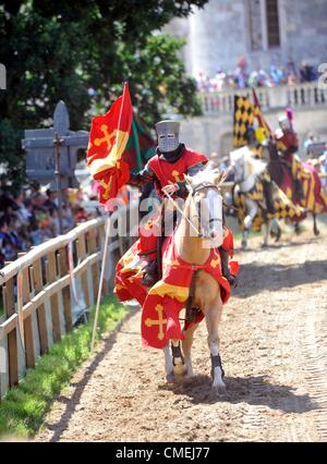 Ritterturnieren am Camp Bestival Dorset 29.07.2012 Stockfoto