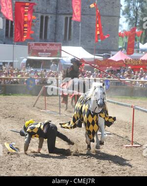 Ritterturnieren am Camp Bestival Dorset 29.07.2012 Stockfoto