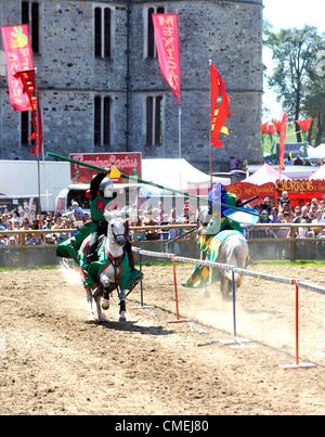 Ritterturnieren am Camp Bestival Dorset 29.07.2012 Stockfoto